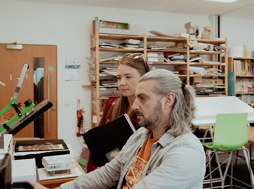 built environment students in classroom