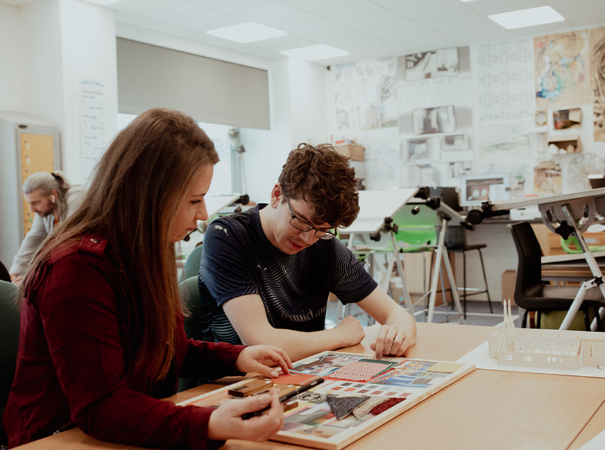 built environment students in classroom