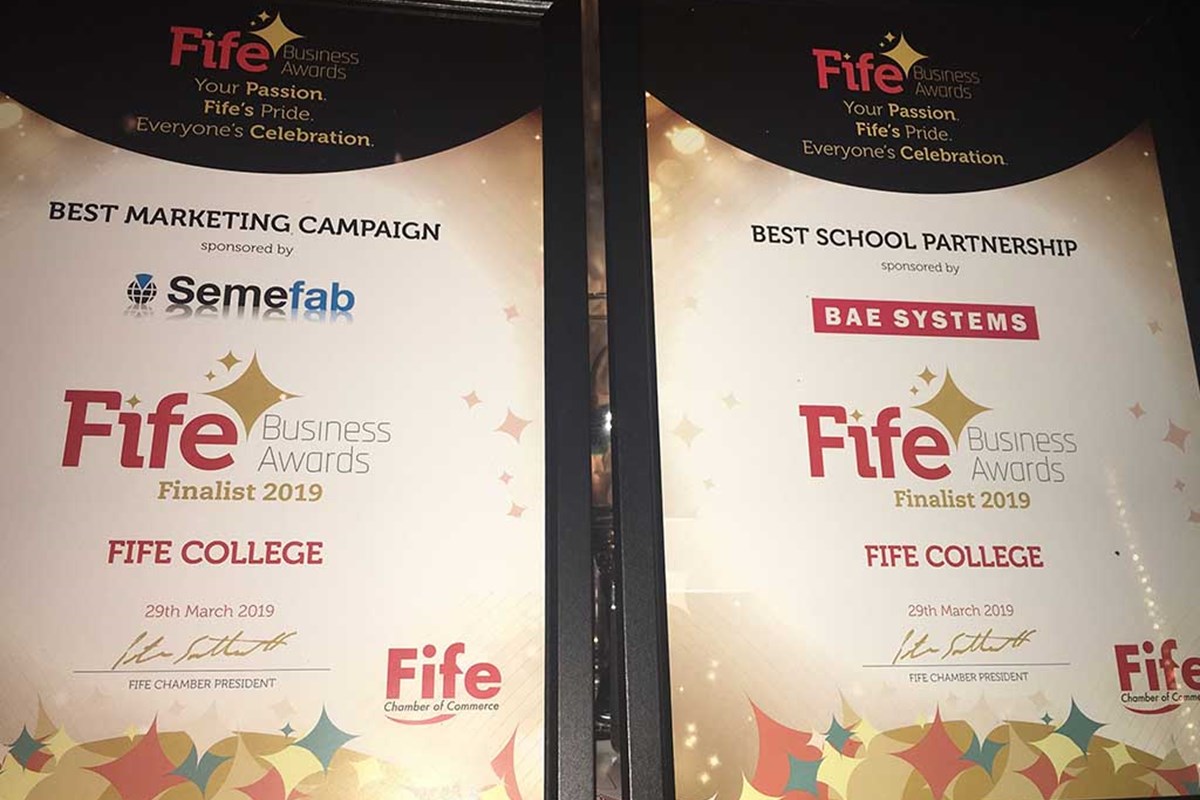 Fife College Finalists at Fife Chamber Awards