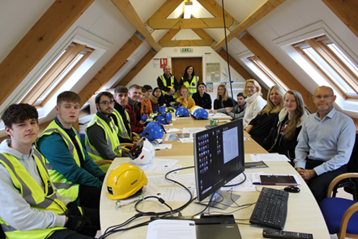 Built Environment students check out construction of Velux’s expanded Headquarters in Glenrothes    