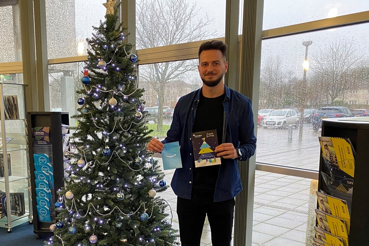 Visual Communications student Gary designs College’s Christmas card 