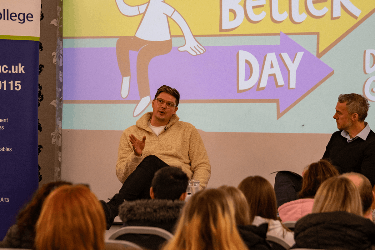 Dr Alex George leads student mental health discussion at Fife College
