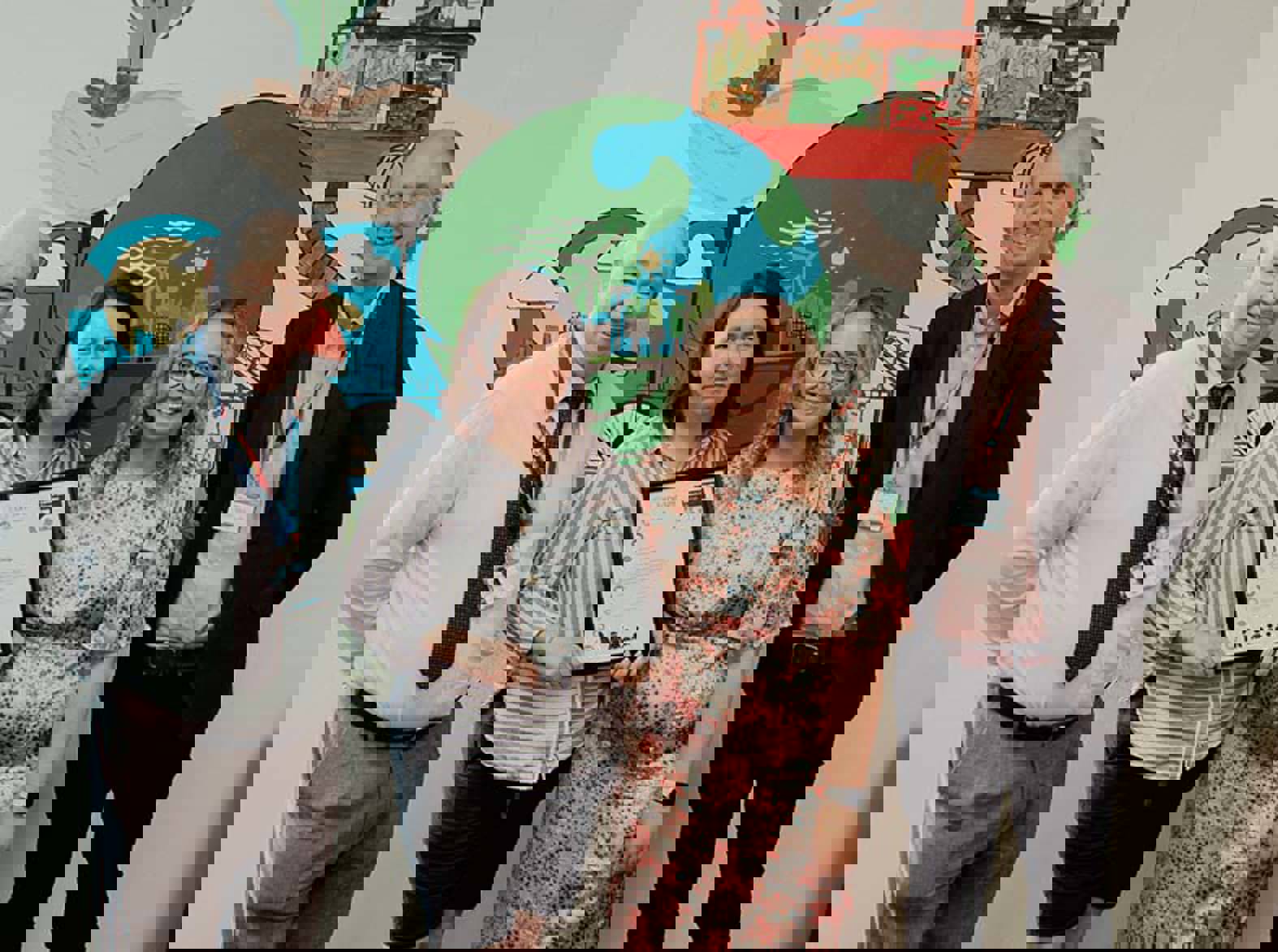 Group of people standing with certificate