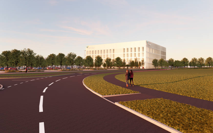 artist impression of new dunfermline campus from outside