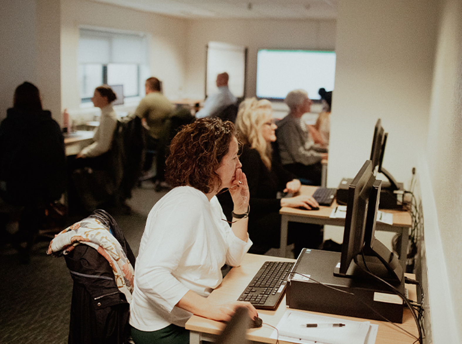 information technology students using computers
