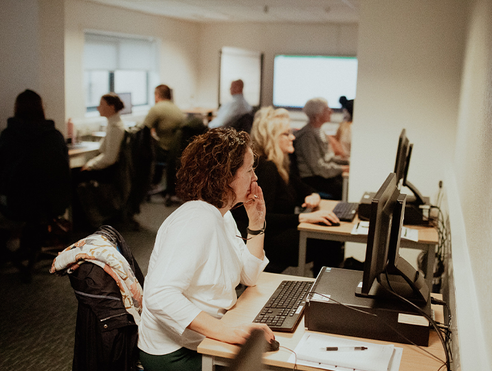 information technology students using computers