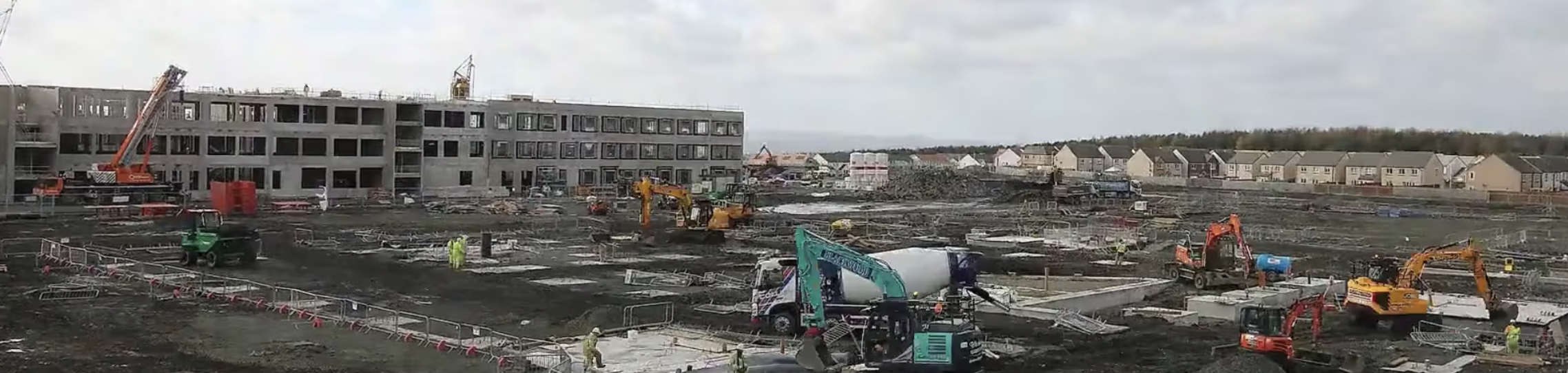 construction site of new dunfermline campus being built